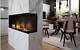 Bio Ethanol Fireplace With 3 Built-in 124x36x15 Burners With Glass Orizon Dx Ope