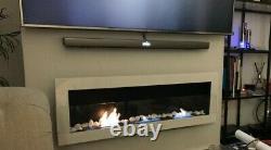 Bio ethanol wall mounted real flame fireplace in White & matt black steel