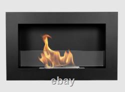 Bio fireplace 650x400 Slim Black with glass
