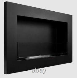 Bio fireplace 650x400 Slim Black with glass