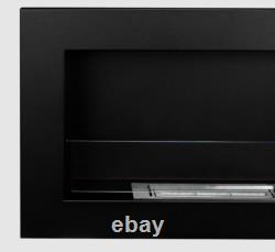Bio fireplace 650x400 Slim Black with glass