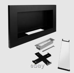 Bio fireplace 650x400 Slim Black with glass