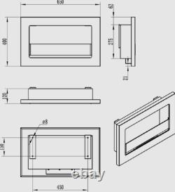Bio fireplace 650x400 Slim Black with glass