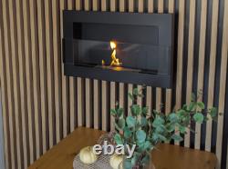 Bio fireplace 650x400 with glass Black Structural