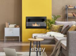 Bio fireplace 650x400 with glass Black Structural