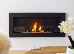 Bio fireplace 900x400 SLIM Black structural with glass