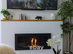 Bio fireplace 900x400 SLIM Black structural with glass