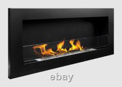 Bio fireplace 900x400 SLIM Black structural with glass