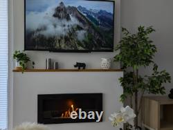 Bio fireplace 900x400 SLIM Black structural with glass