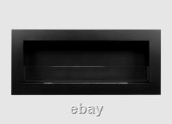 Bio fireplace 900x400 SLIM Black structural with glass