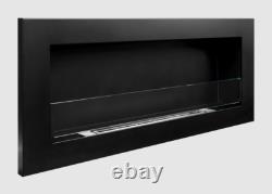 Bio fireplace 900x400 SLIM Black structural with glass