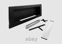 Bio fireplace 900x400 SLIM Black structural with glass