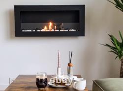 Bio fireplace 900x400 SLIM Black structural with glass