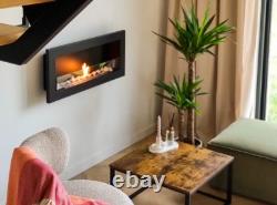 Bio fireplace 900x400 SLIM Black structural with glass