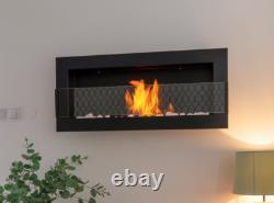 Bio fireplace 900x400 with glass Black Structural