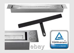Bio fireplace 900x400 with glass Black Structural