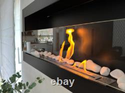Bio fireplace 900x400 with glass Black Structural