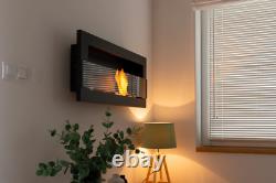 Bio fireplace 900x400 with glass Black Structural