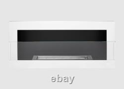 Bio fireplace 900x400 with glass White Gloss