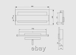 Bio fireplace 900x400 with glass White Gloss