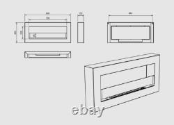 Bio fireplace Box 900x400 black with glass
