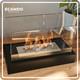 Bio Fireplace Home Black Tempered Glass 36 Cm X 18 Cm X 22 Cm