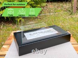 Bio fireplace Home Black Tempered Glass 36 cm x 18 cm x 22 cm