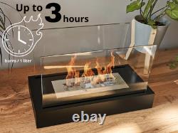Bio fireplace Home Black Tempered Glass 36 cm x 18 cm x 22 cm
