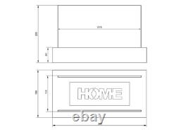 Bio fireplace Home Black Tempered Glass 36 cm x 18 cm x 22 cm