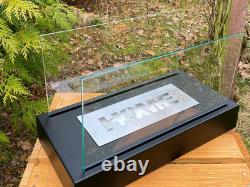 Bio fireplace Home Black Tempered Glass 36 cm x 18 cm x 22 cm