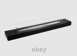 Bio fireplace insert 120 cm matt black with glass