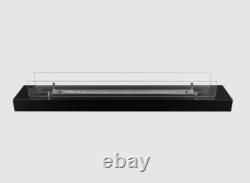 Bio fireplace insert 120 cm matt black with glass