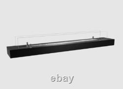 Bio fireplace insert 120 cm matt black with glass