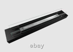 Bio fireplace insert 120 cm matt black with glass