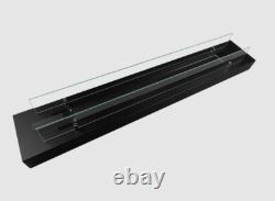 Bio fireplace insert 120 cm matt black with glass
