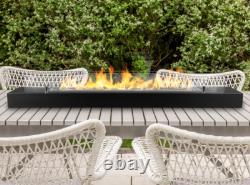 Bio fireplace insert 120 cm matt black with glass