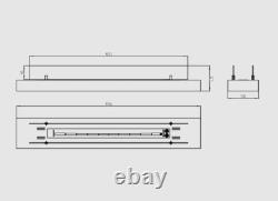 Bio fireplace insert 120 cm matt black with glass