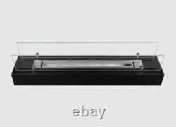 Bio fireplace insert 70 cm matt black with glass