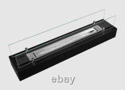 Bio fireplace insert 70 cm matt black with glass