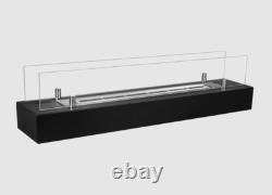 Bio fireplace insert 70 cm matt black with glass