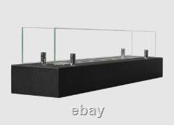 Bio fireplace insert 70 cm matt black with glass