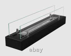 Bio fireplace insert 70 cm matt black with glass