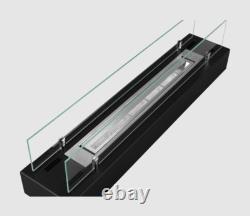 Bio fireplace insert 70 cm matt black with glass