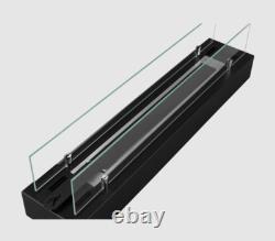 Bio fireplace insert 70 cm matt black with glass