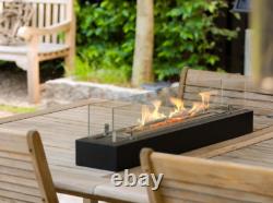 Bio fireplace insert 70 cm matt black with glass