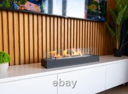 Bio fireplace insert 70 cm matt black with glass