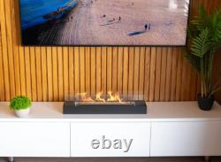 Bio fireplace insert 70 cm matt black with glass