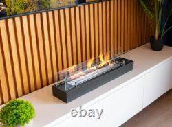 Bio fireplace insert 70 cm matt black with glass