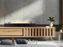 Bio fireplace insert 70 cm matt black with glass