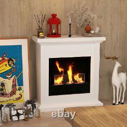 Bioethanol Fire Ethanol and Gel Fireplace 3 Hours Burns White HOMCOM